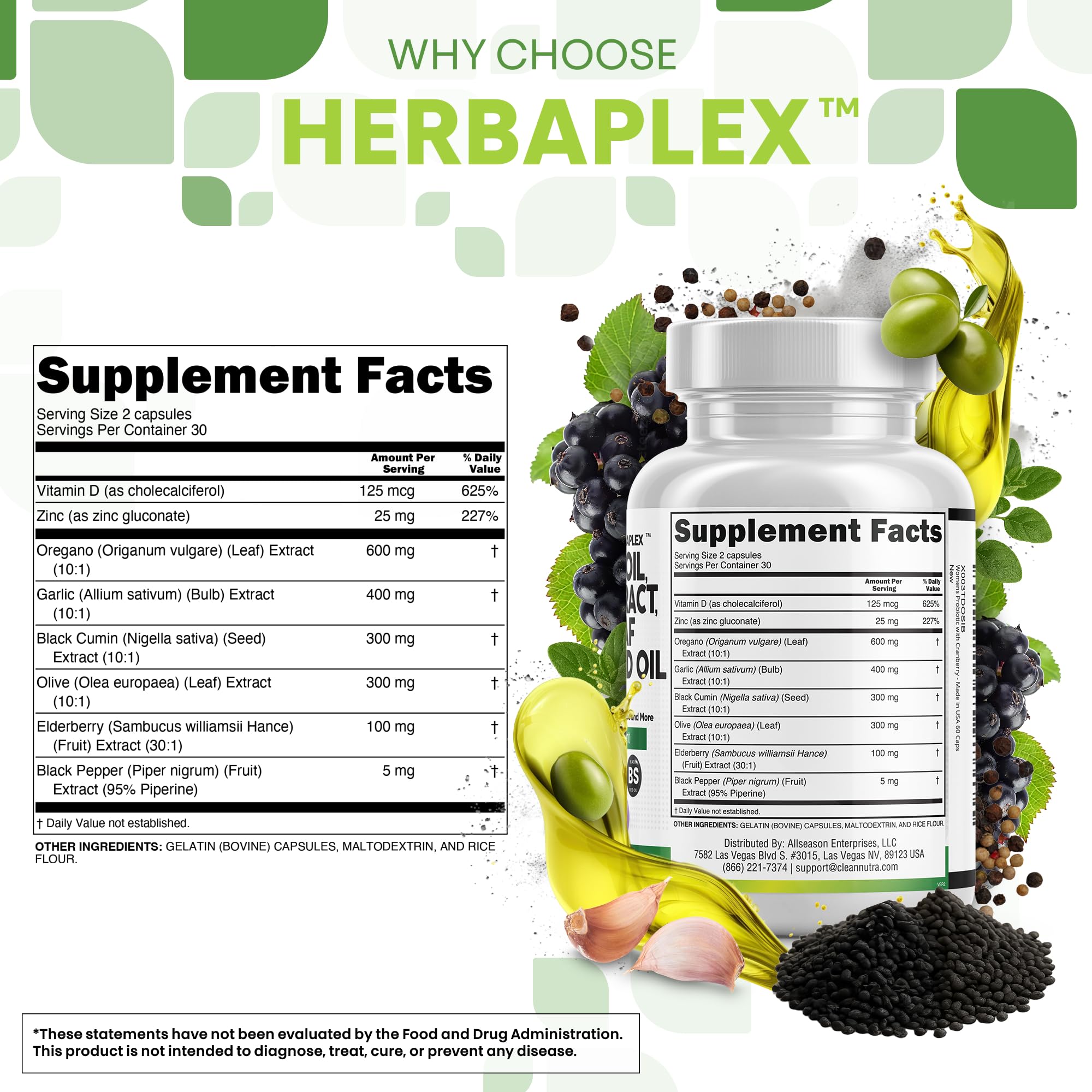 Clean Nutraceuticals primer plano del polvo de orégano en la fórmula