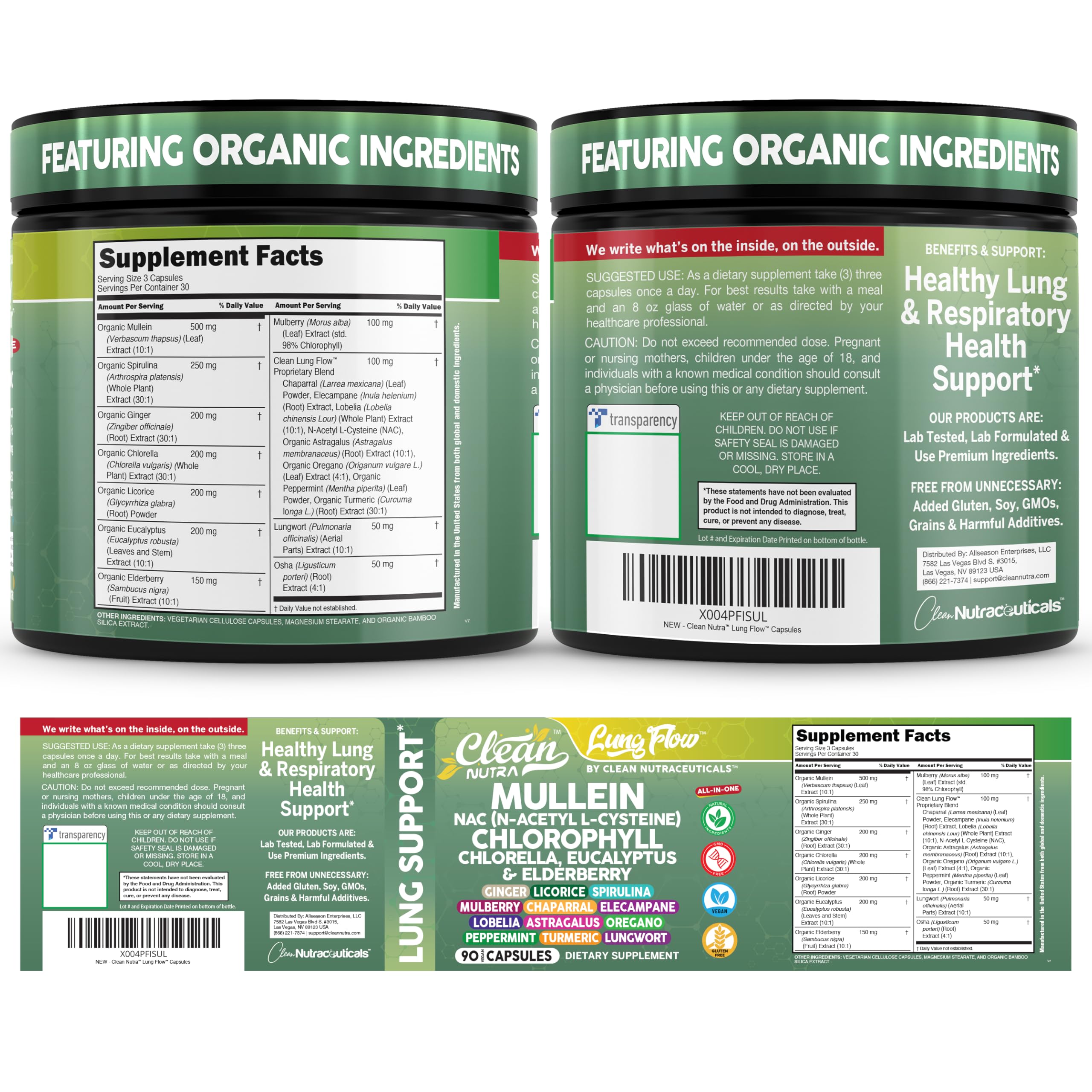 Clean Nutraceuticals plantas frescas (saúco, orégano) que respaldan fórmula