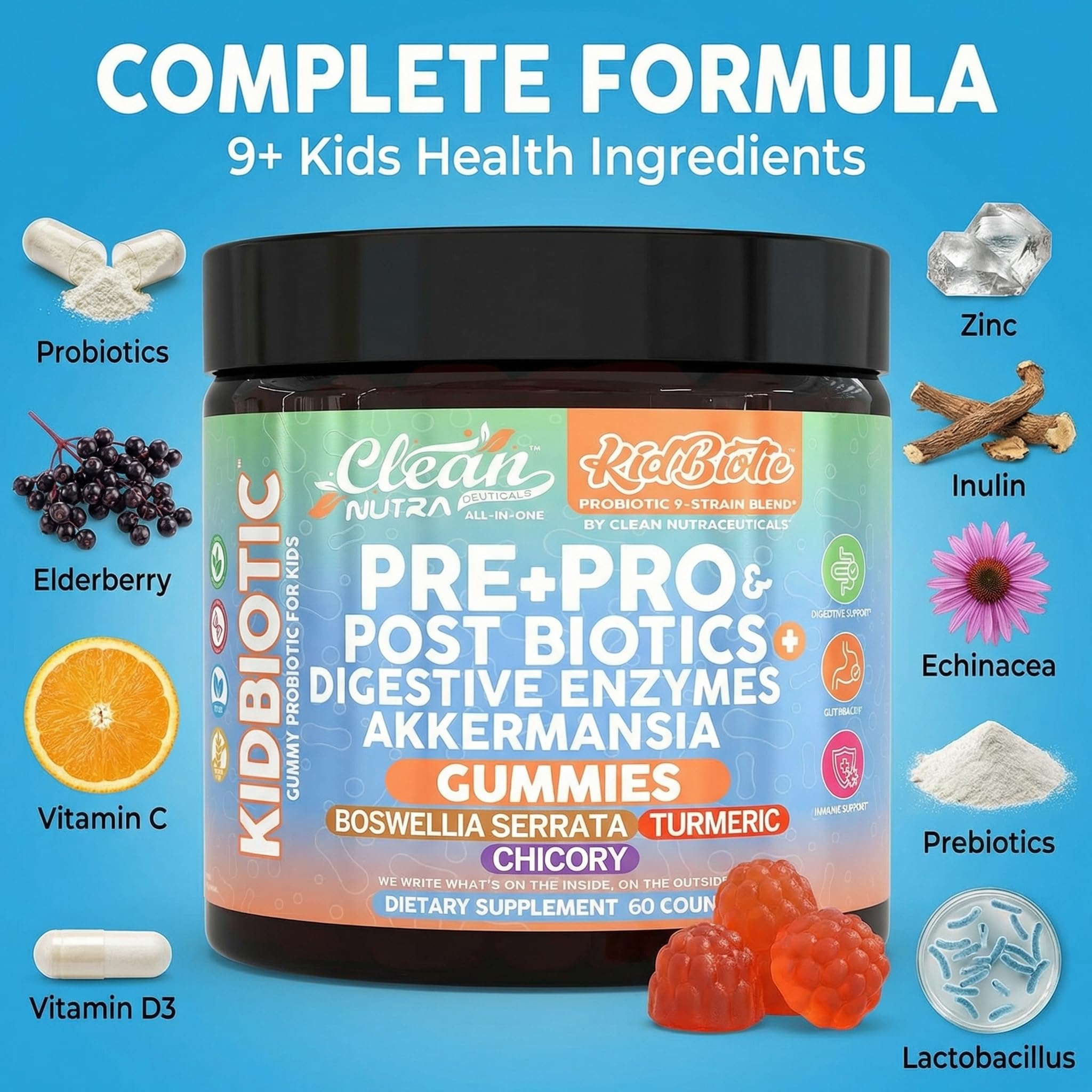 Niño tomando gominola Clean Nutraceuticals, uso sencillo y sabroso