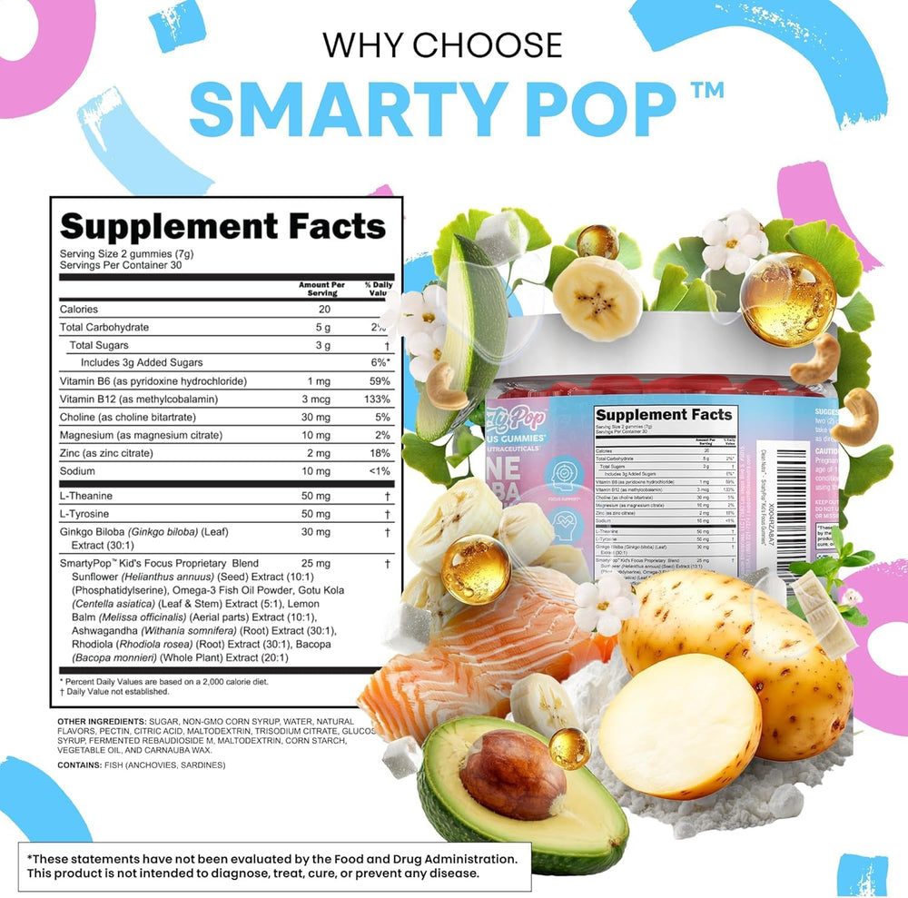 Etiqueta nutricional de Clean Nutra SmartyPop mostrando información clara