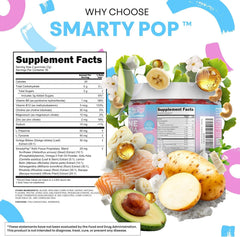 Etiqueta nutricional de Clean Nutra SmartyPop mostrando información clara
