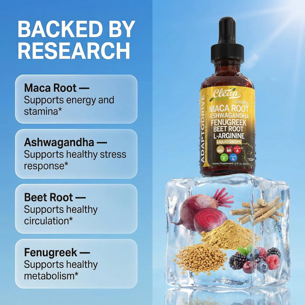 Clean Nutraceuticals gotas brillantes, textura líquida fácil de mezclar