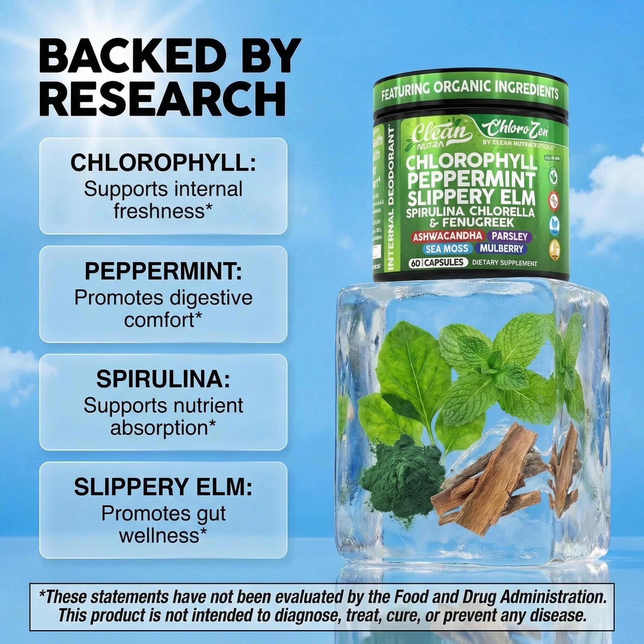 Clean Nutraceuticals close-up de spirulina, fuente concentrada de nutrientes