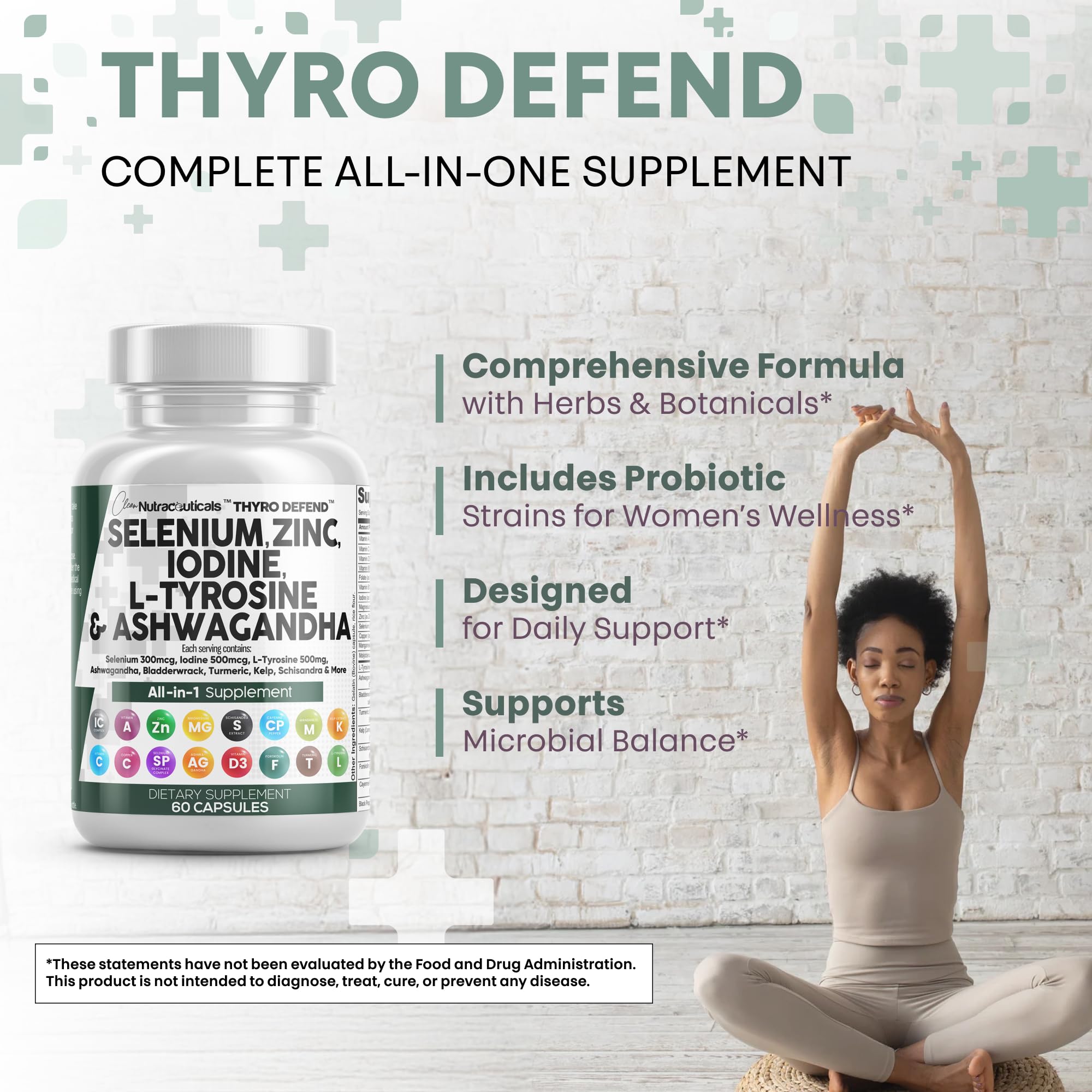 Comprimidos ThyroDefend en primer plano, color ámbar.