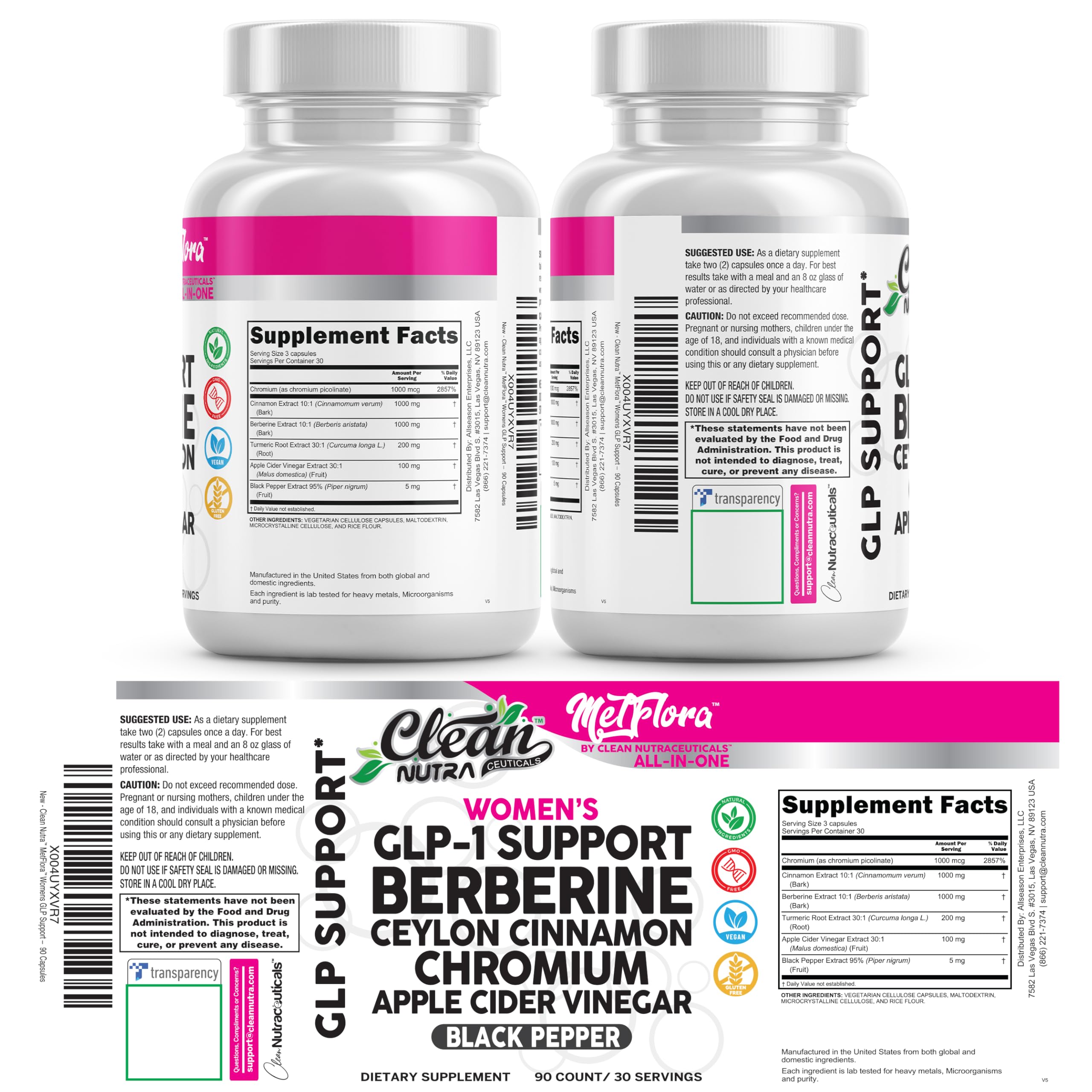 Clean Nutraceuticals polvo de vinagre de manzana mostrando formato sin sabor fuerte