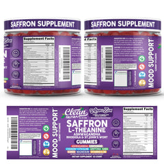 Clean Nutraceuticals gomitas AuraZen sabor fresa mandarina en primer plano atractivo