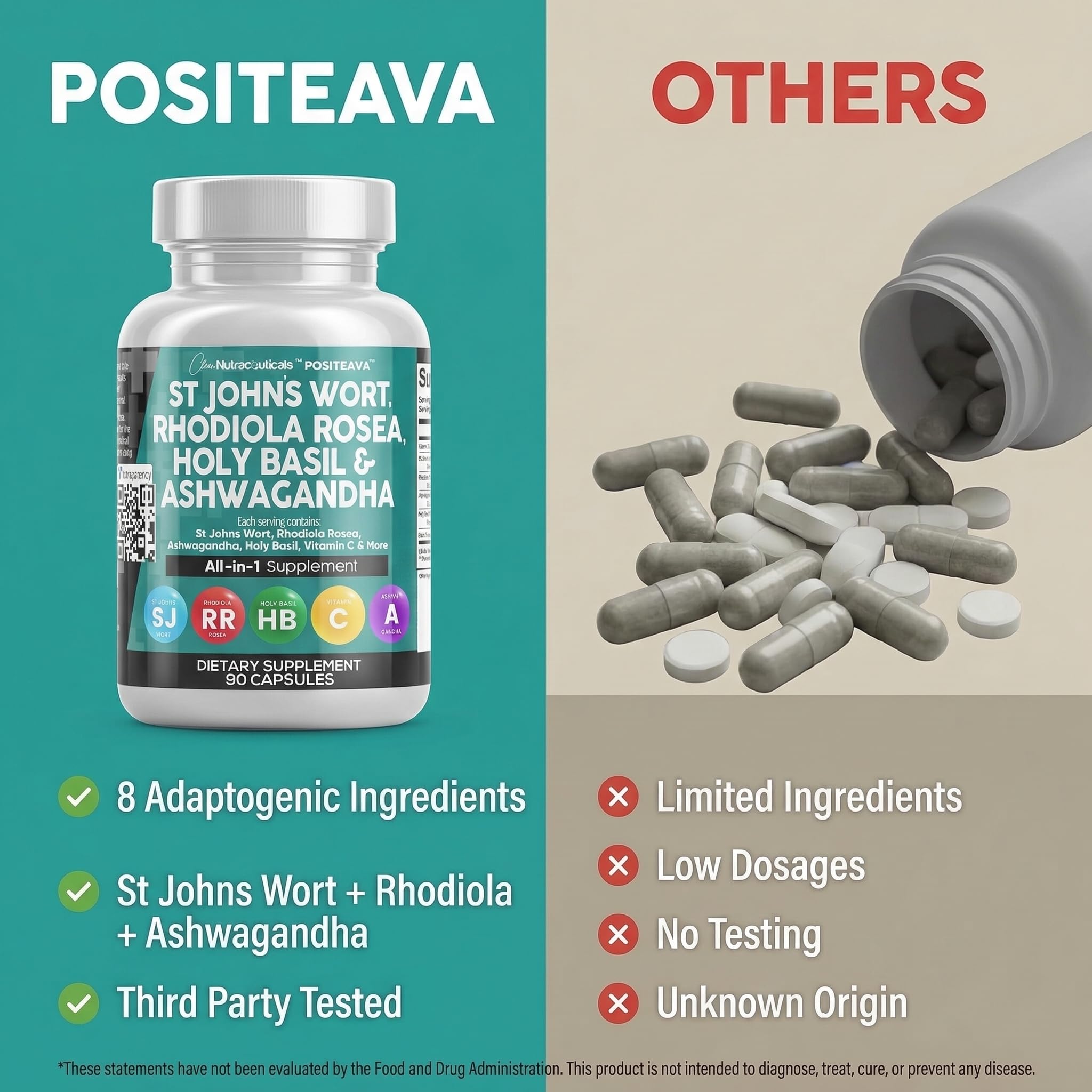 Botellas y plantas secas que representan los extractos herbales usados por Clean Nutraceuticals