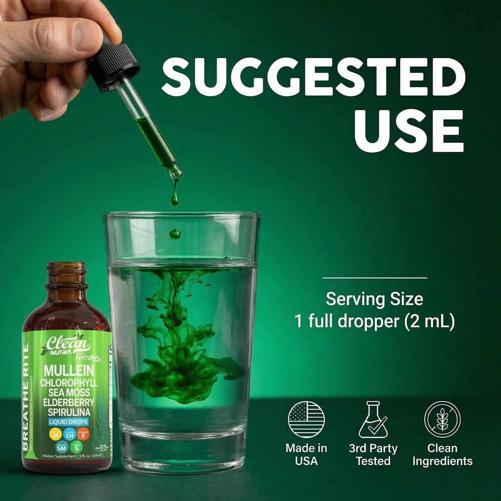 Clean Nutraceuticals tintura vertida en vaso con agua demostrando cómo tomarla fácilmente