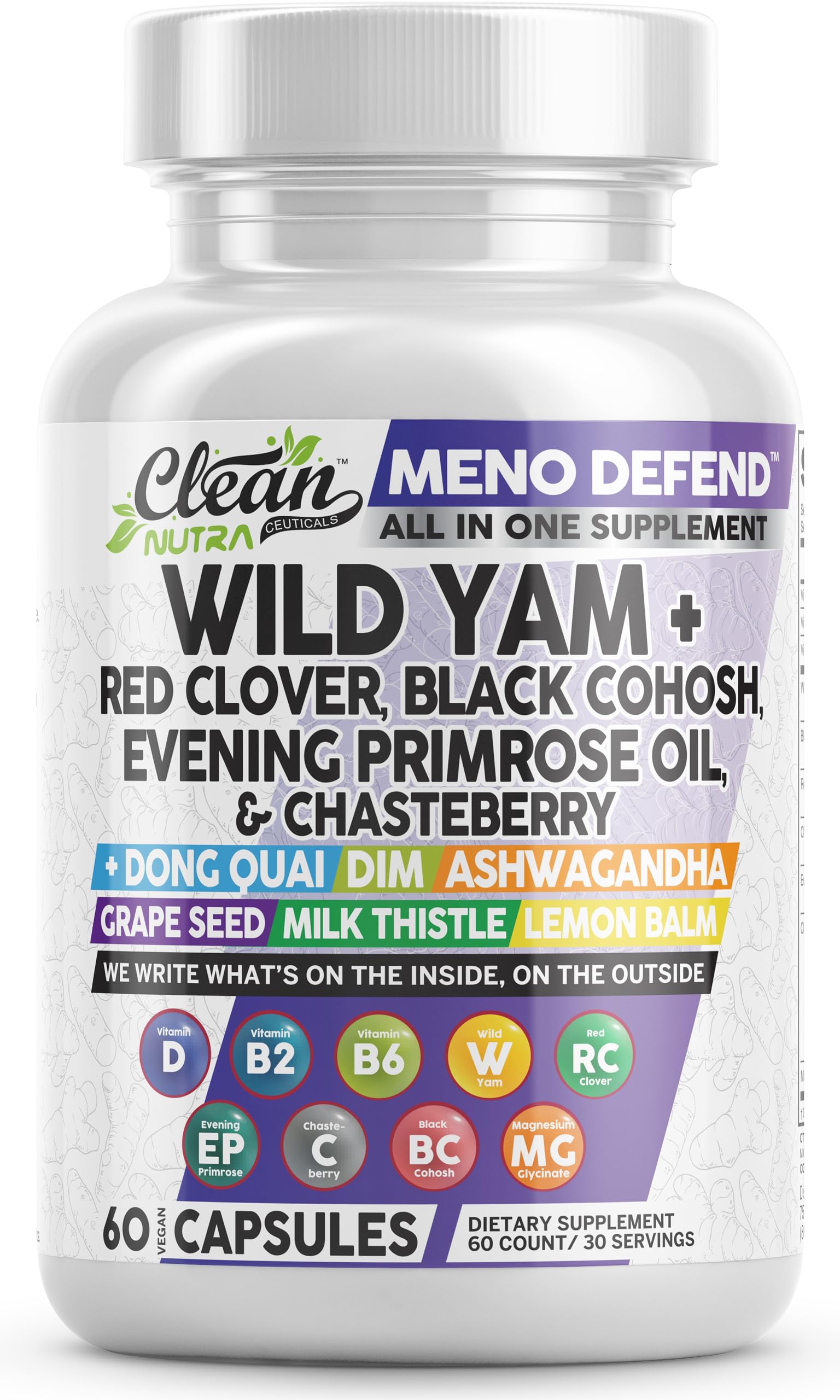 Clean Nutraceuticals caja frontal mostrando etiqueta y beneficios