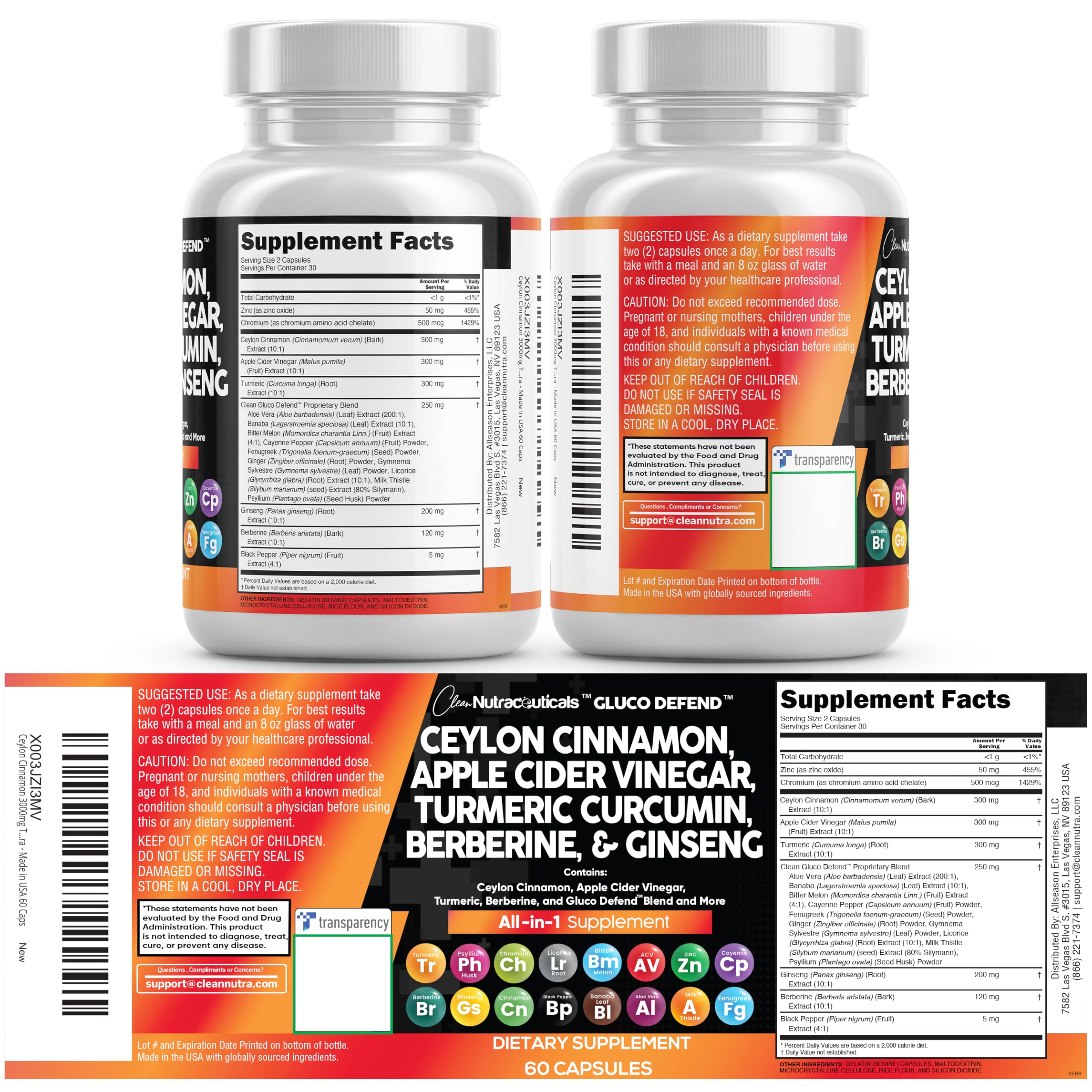 Caja abierta y frascos Clean Nutraceuticals exhibiendo el pack doble