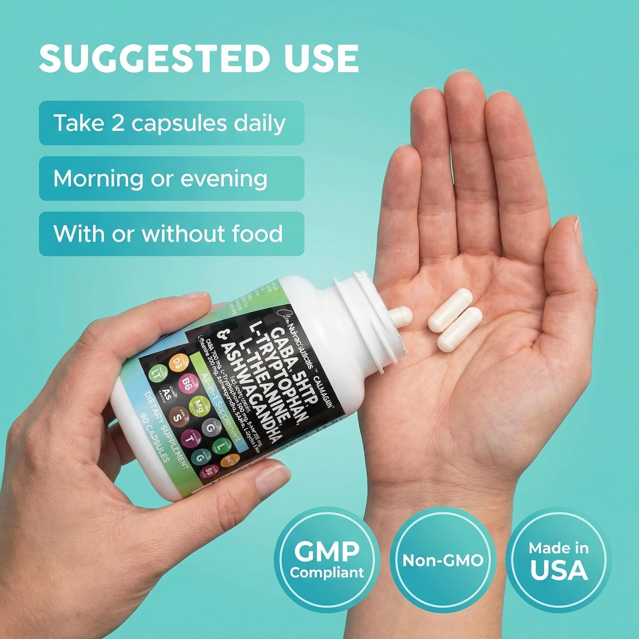 Clean Nutraceuticals cápsula en mano ilustrando la facilidad de uso diaria