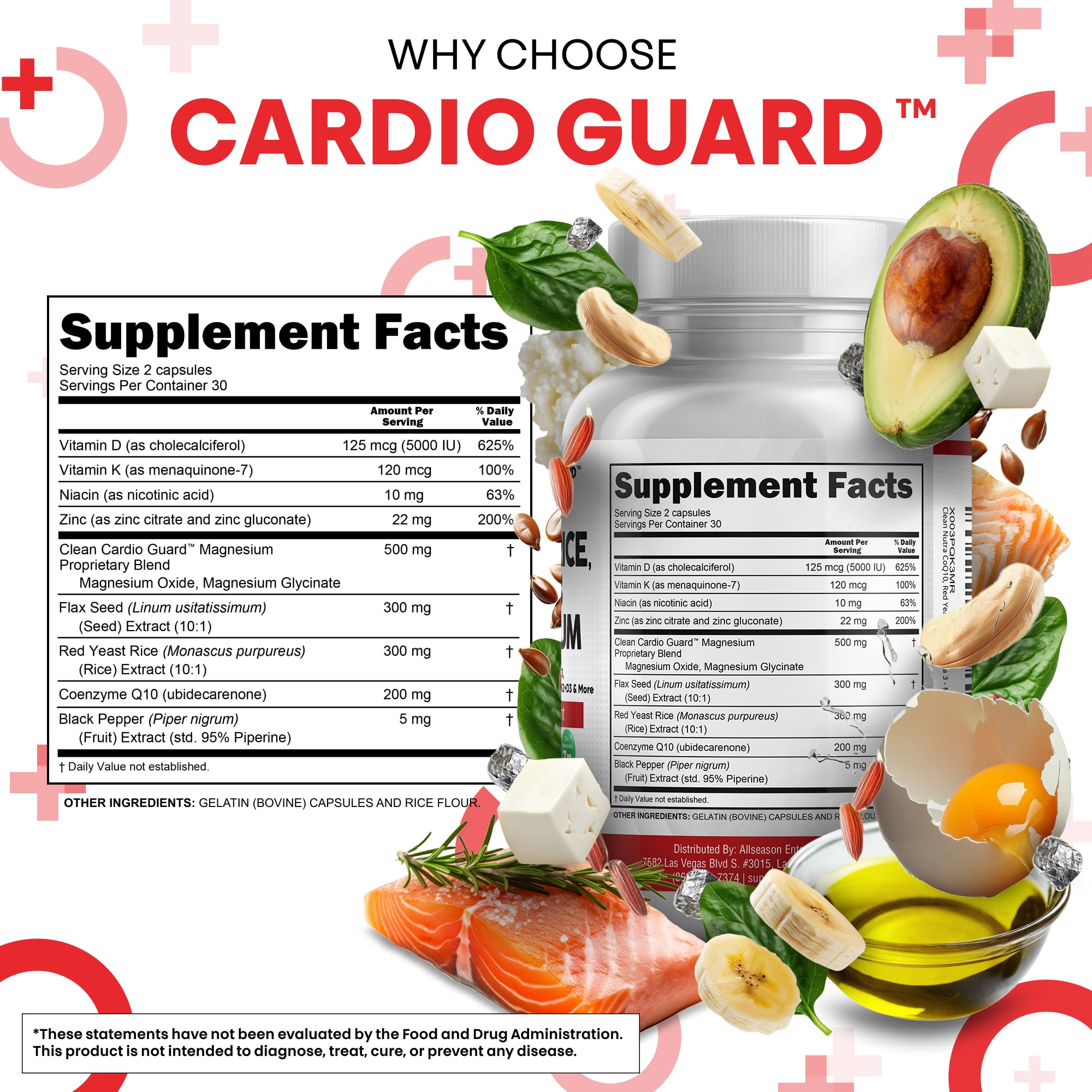 Clean Nutraceuticals comparación de tamaño de CardioGuard frente a una moneda para escala