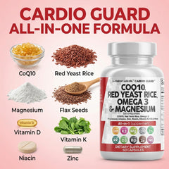 Clean Nutraceuticals etiqueta de CardioGuard con lista de ingredientes legible y enfoque en calidad