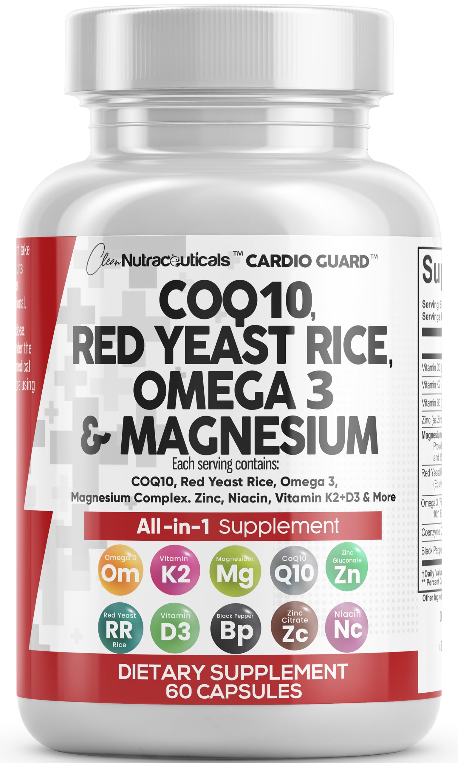 Clean Nutraceuticals frasco CardioGuard mostrando diseño y beneficios claros