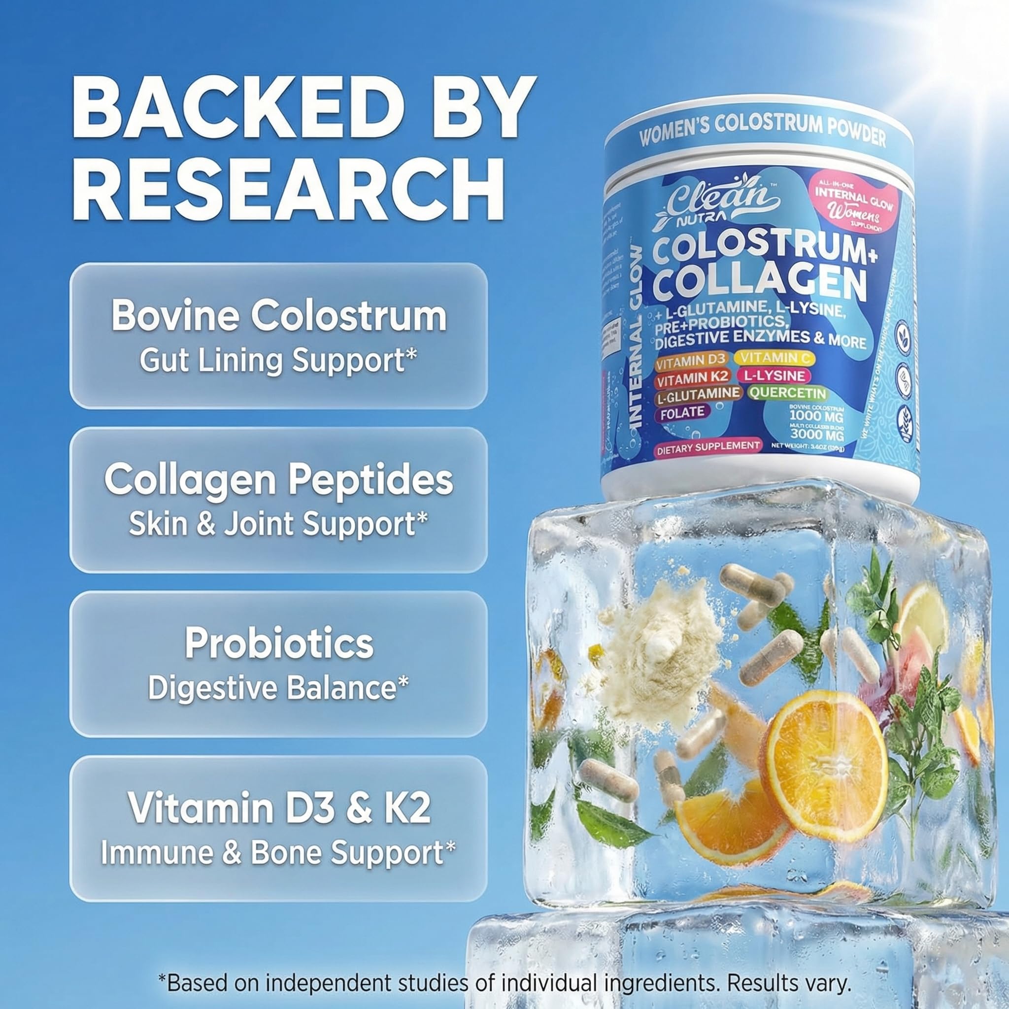 Clean Nutraceuticals polvo mezclado en batido mostrando facilidad de uso