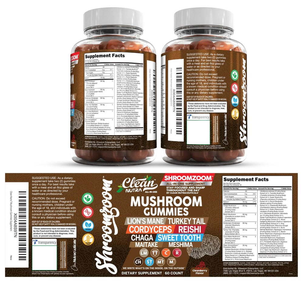 Gominola Clean Nutraceuticals junto a monedas para comparar tamaño y porción