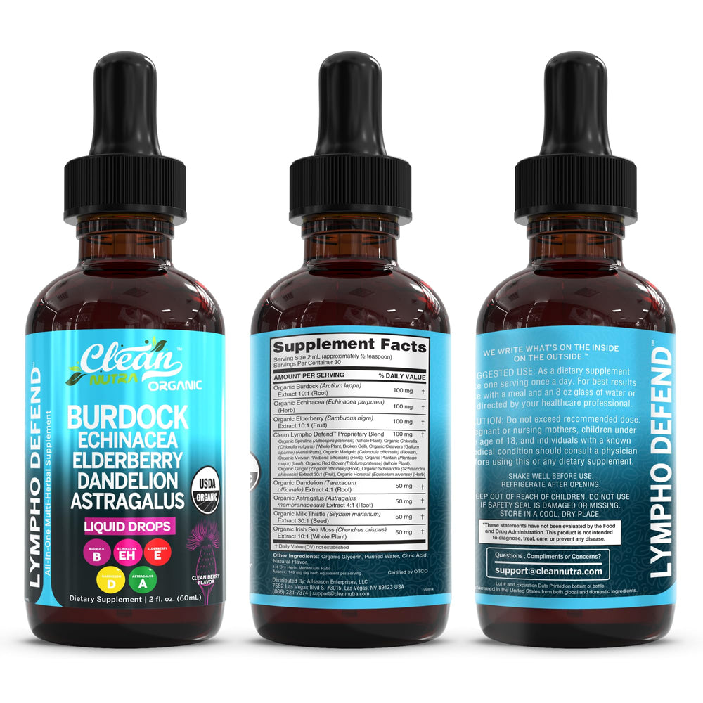 Clean Nutraceuticals frasco al lado de una mano para escala de tamaño