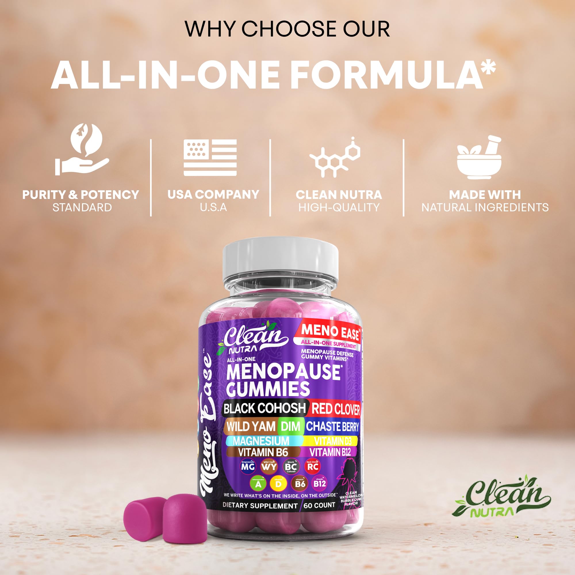 Clean Nutraceuticals comparación de tamaño con monedas para referencia visual clara