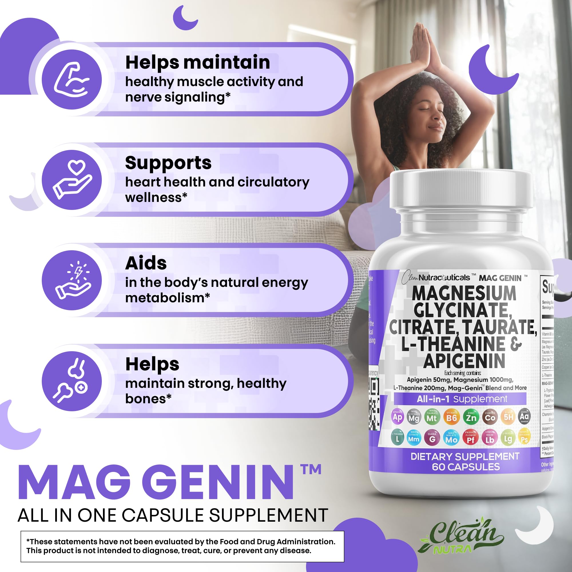 Comparación de tamaño de cápsulas Clean Nutraceuticals para referencia visual