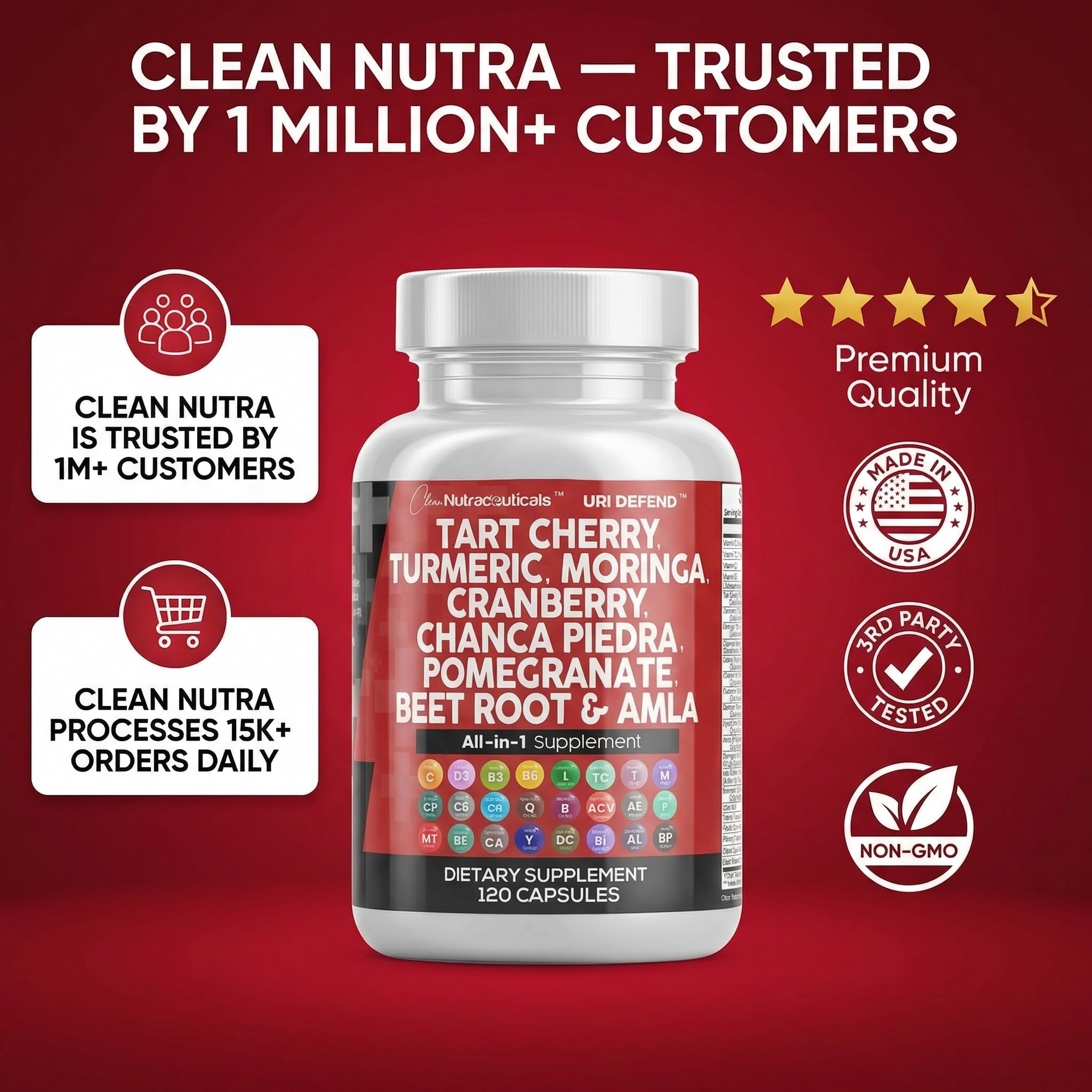 Clean Nutraceuticals detalle de cápsula abierta mostrando contenido vegetal