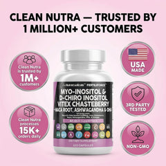 Clean Nutraceuticals botella junto a fuente de DHA ilustrando apoyo