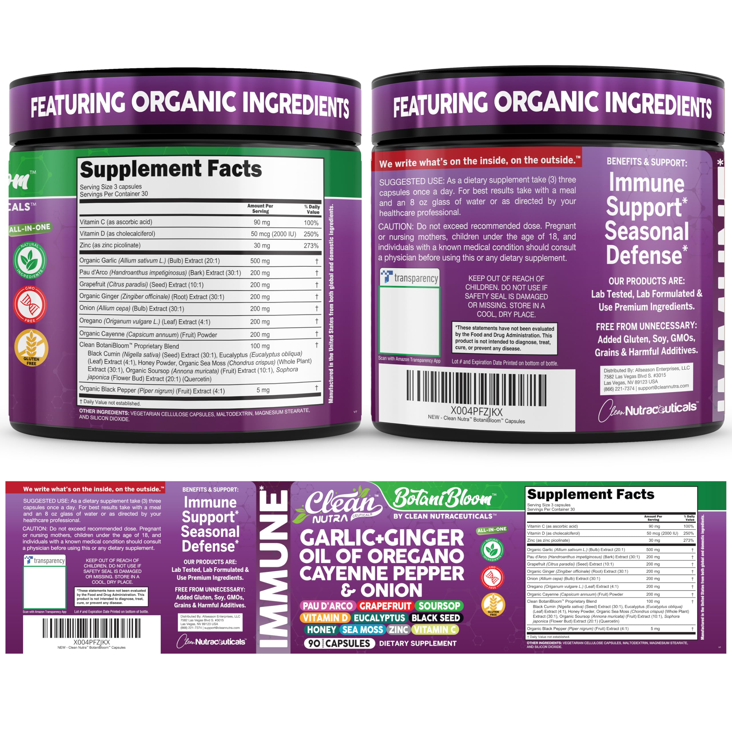 Clean Nutraceuticals embalaje ecológico detallado para sostenibilidad y almacenamiento