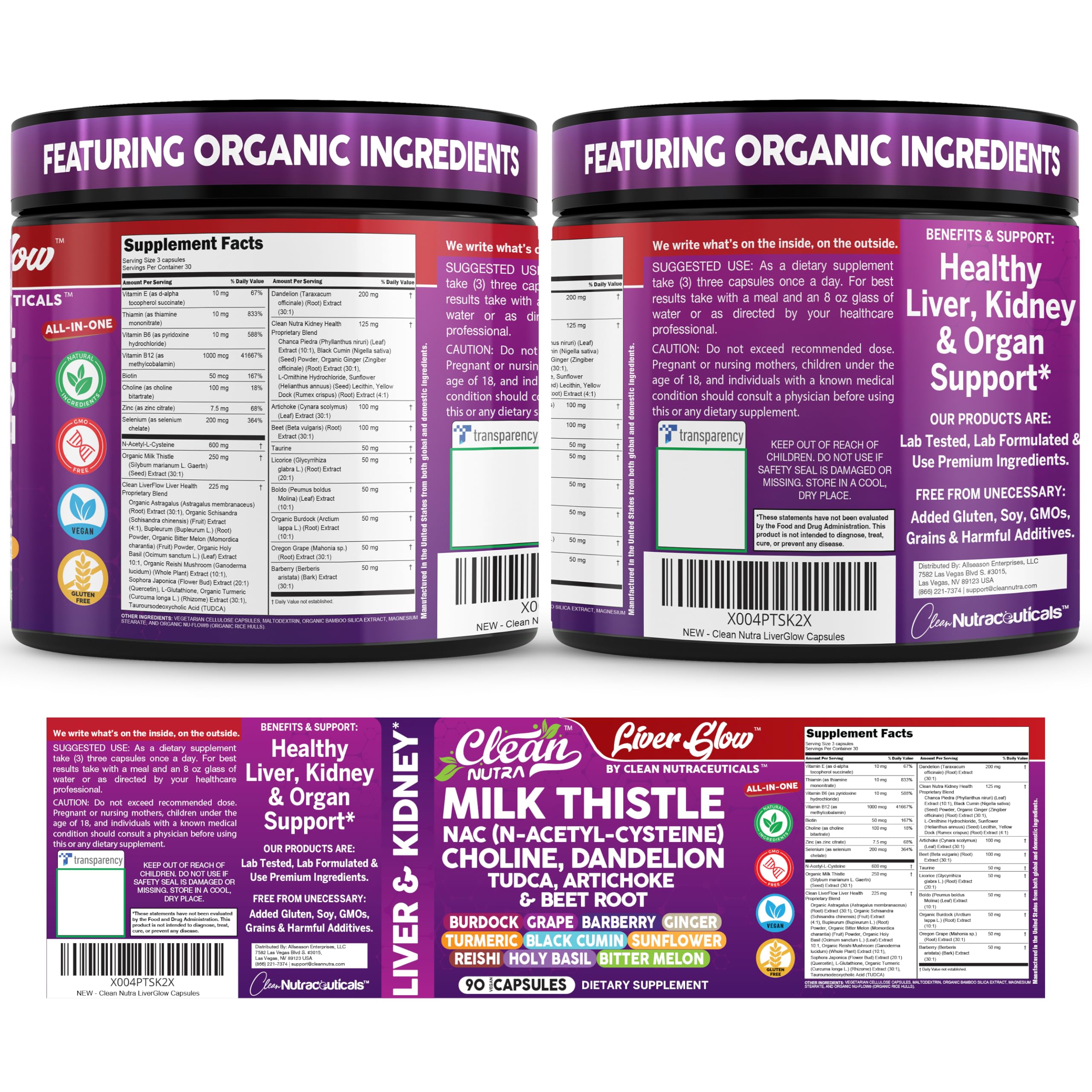 Clean Nutraceuticals empaquetado ecoamigable listo para almacenamiento