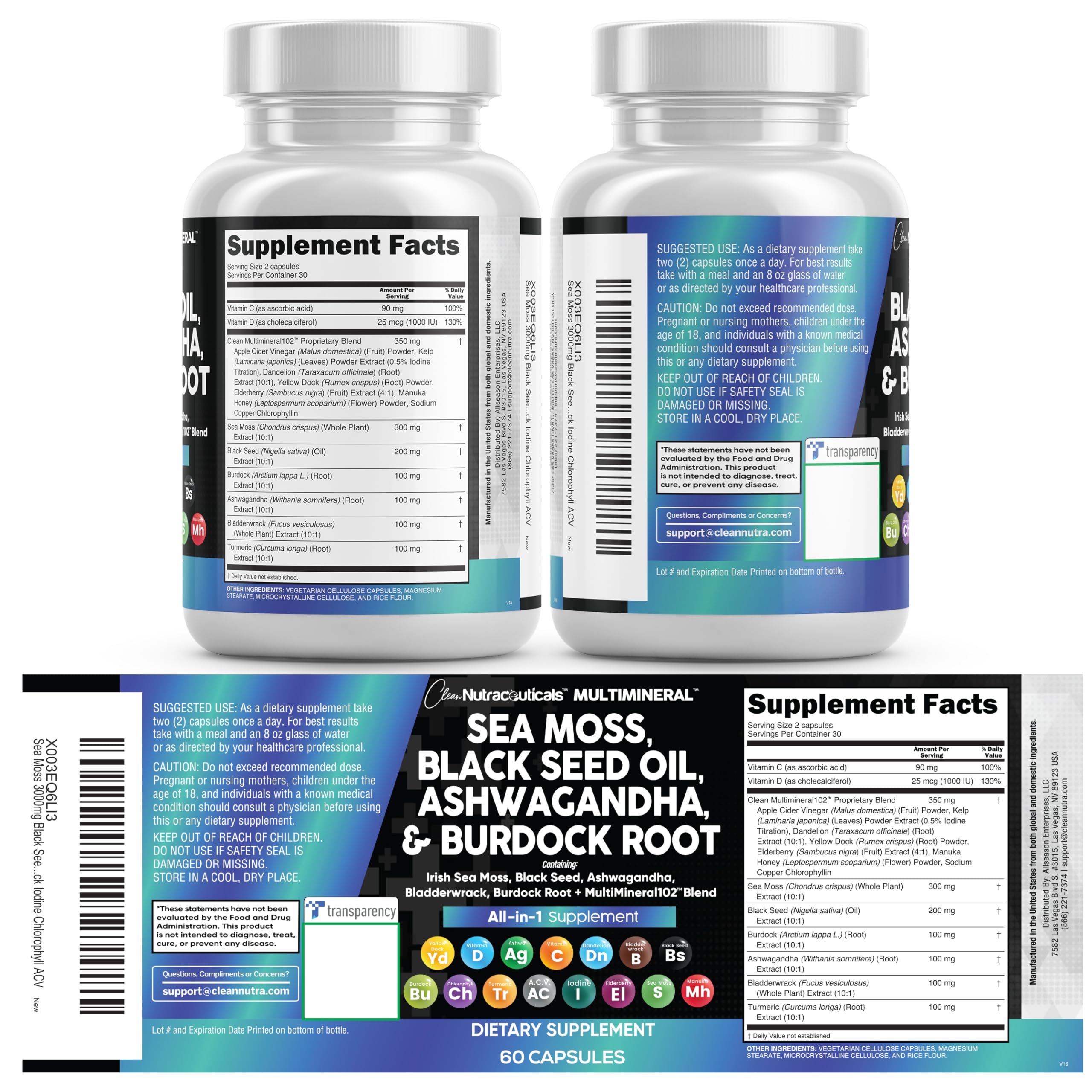 Clean Nutraceuticals botella en cocina estilo de vida para integración diaria