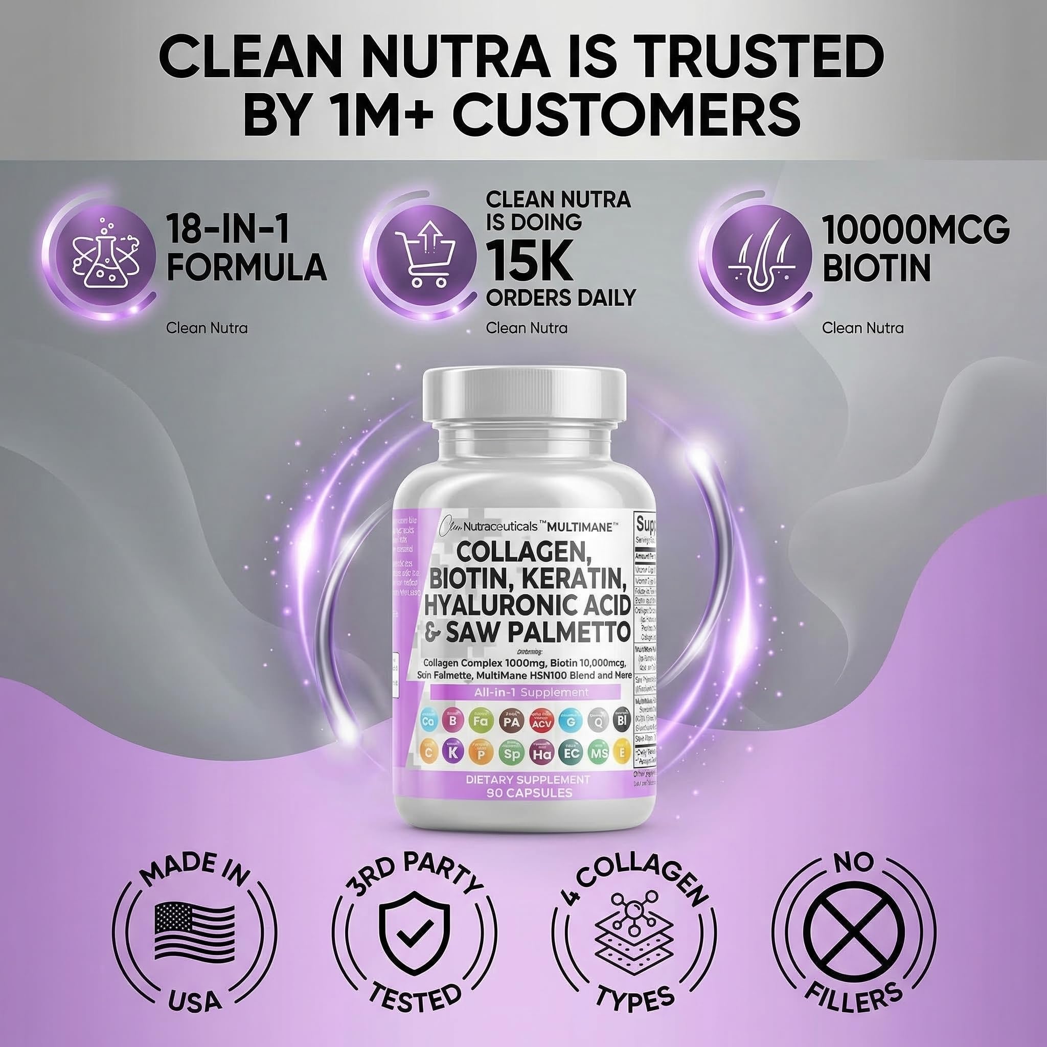 Clean Nutraceuticals persona incorporando cápsulas en rutina matinal