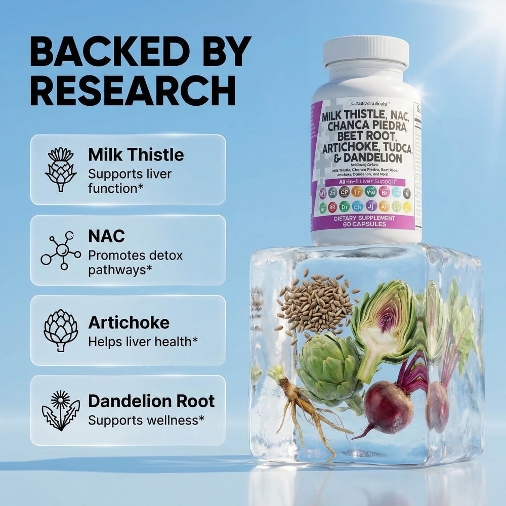 Clean Nutraceuticals etiqueta con lista de ingredientes clave y dosis