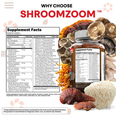 Etiqueta de Clean Nutraceuticals con lista de hongos, información clara y legible