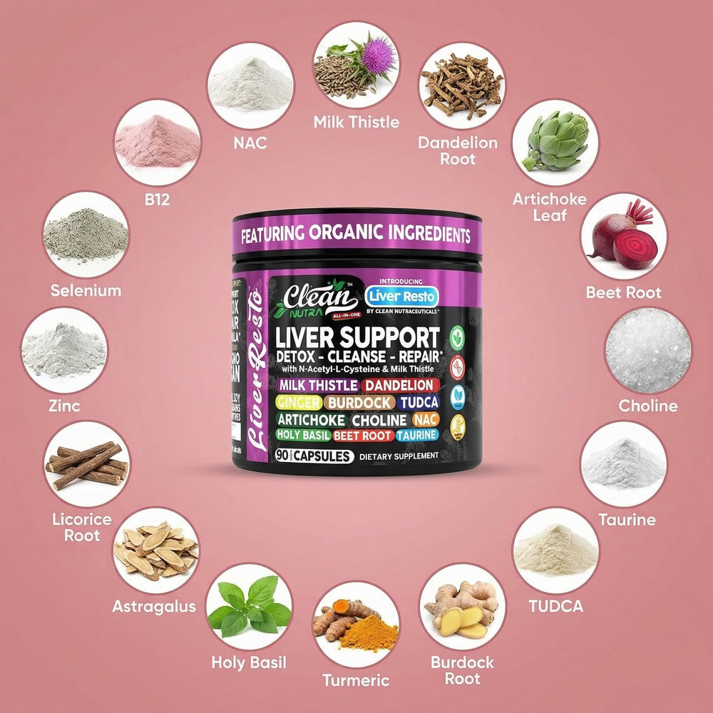 Clean Nutraceuticals etiqueta con lista de ingredientes y concentraciones claras