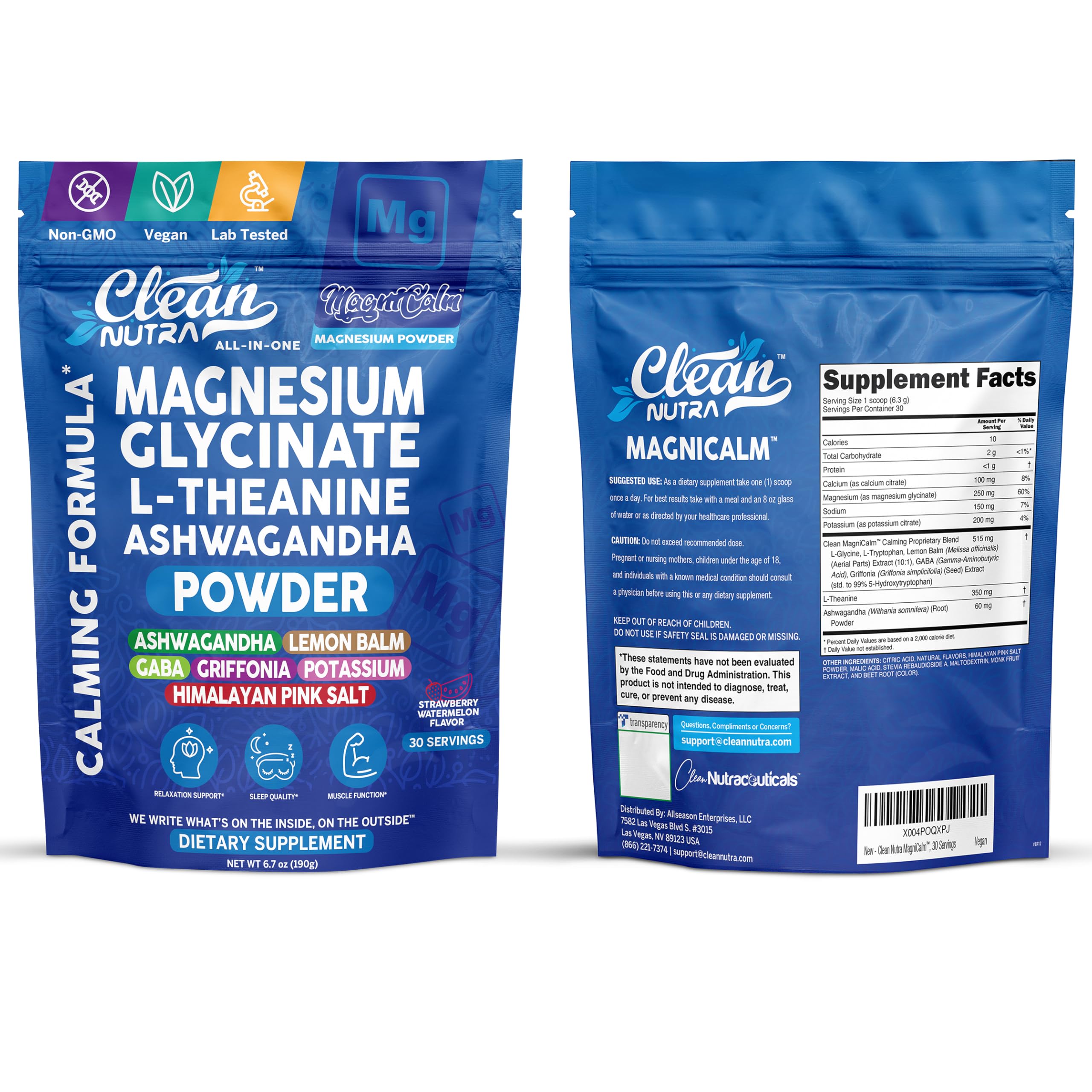 Clean Nutraceuticals etiqueta con lista de ingredientes transparentes