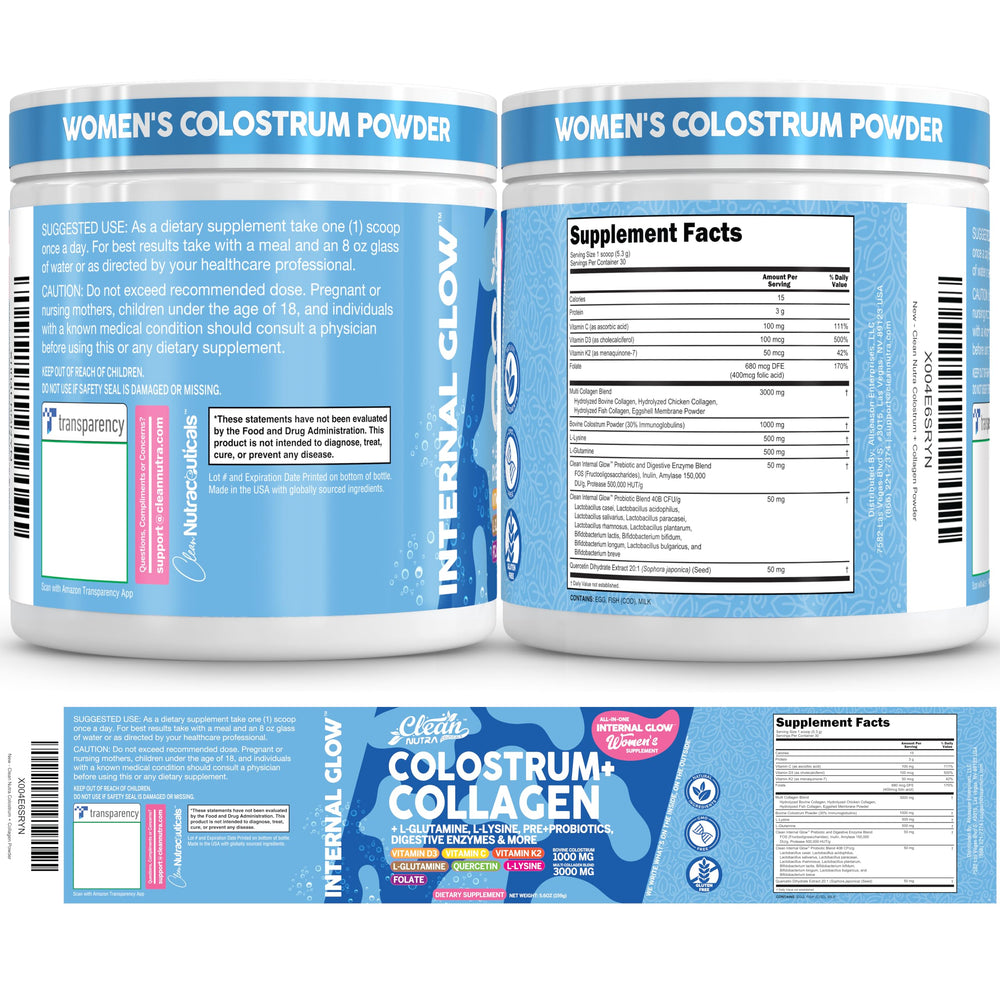 Clean Nutraceuticals etiqueta nutricional destacando ingredientes clave