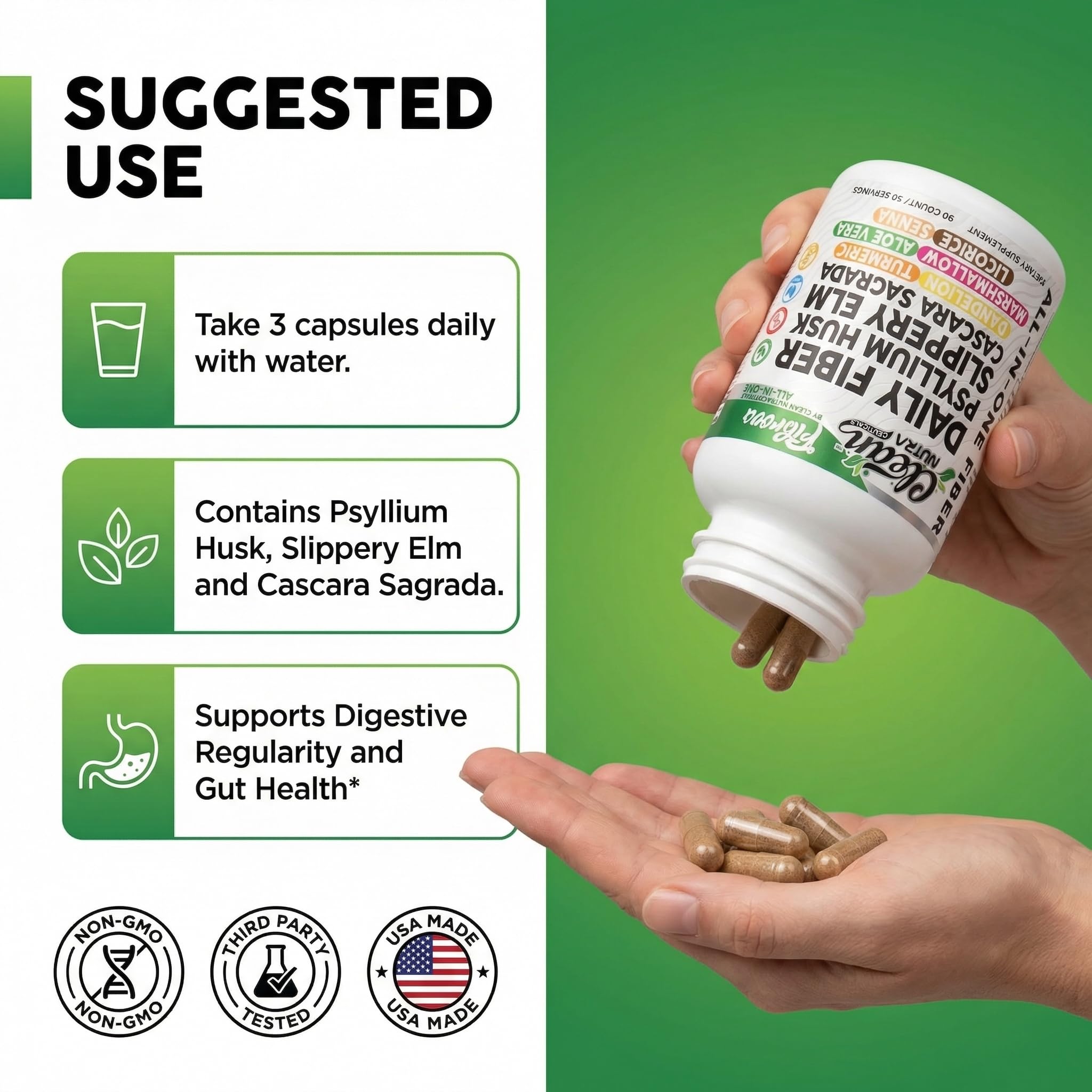 Clean Nutraceuticals etiqueta nutricional con lista de ingredientes verificada