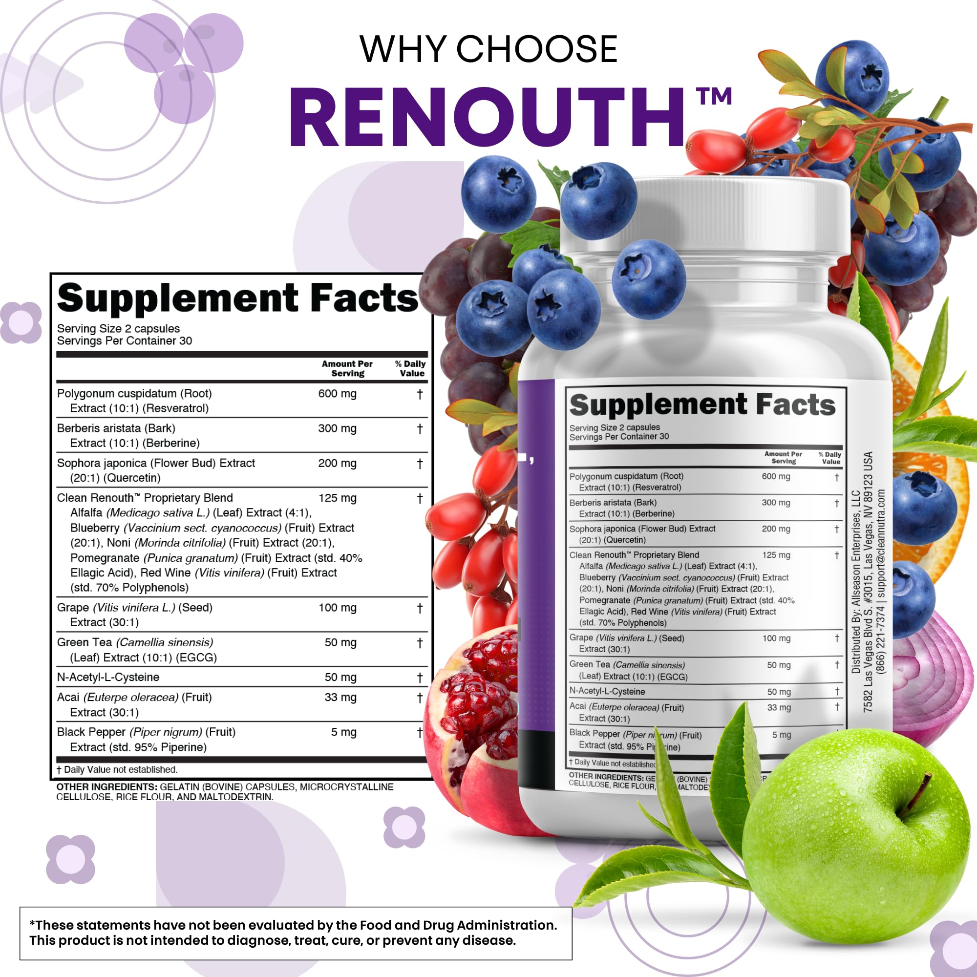 Clean Nutraceuticals etiqueta nutricional legible con ingredientes detallados