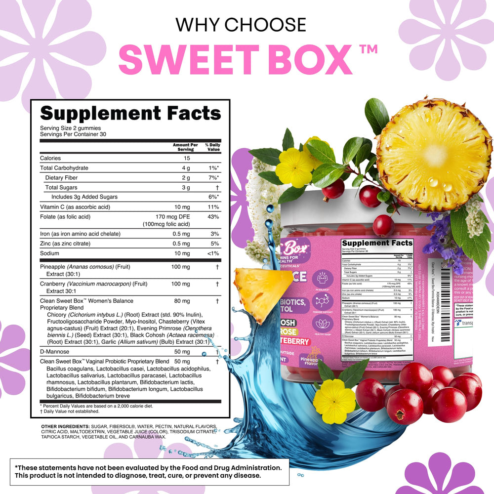 Etiqueta nutricional Clean Nutraceuticals destacando probióticos y vitaminas