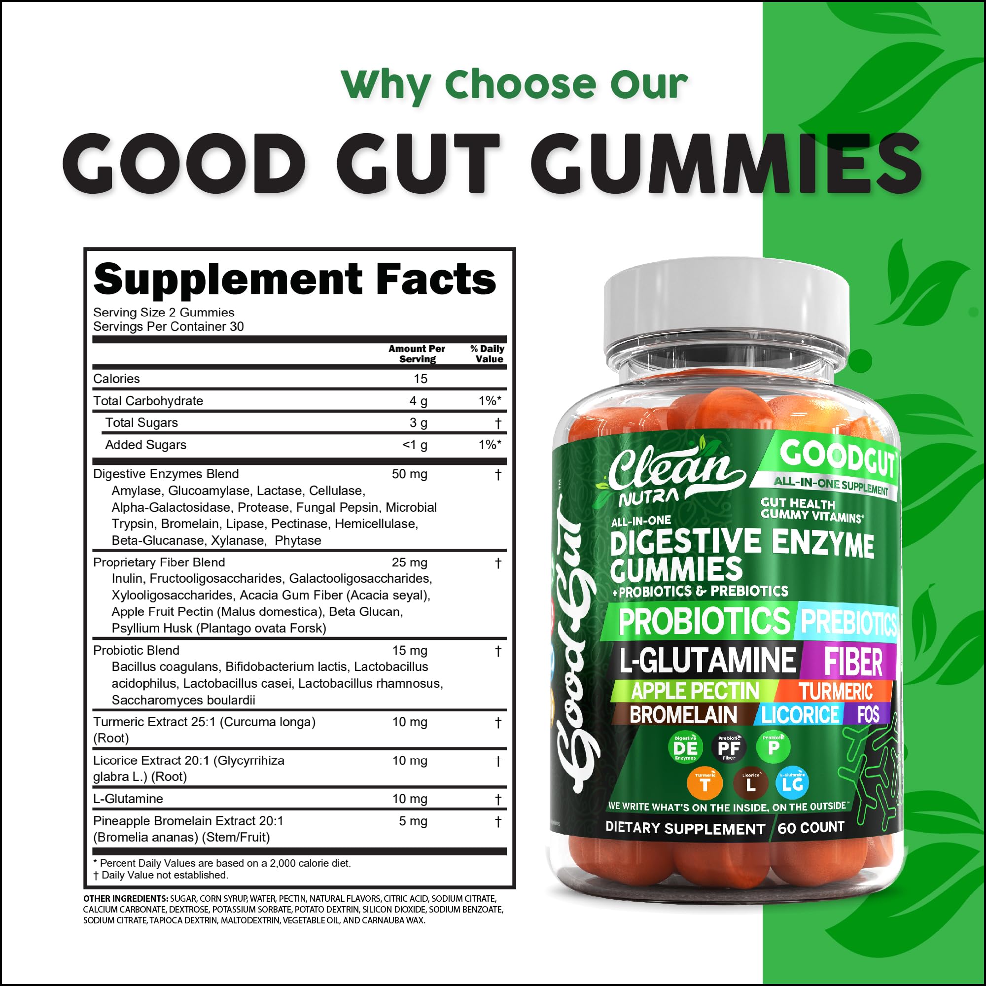 Clean Nutraceuticals etiqueta nutricional enfocada en ingredientes y dosis