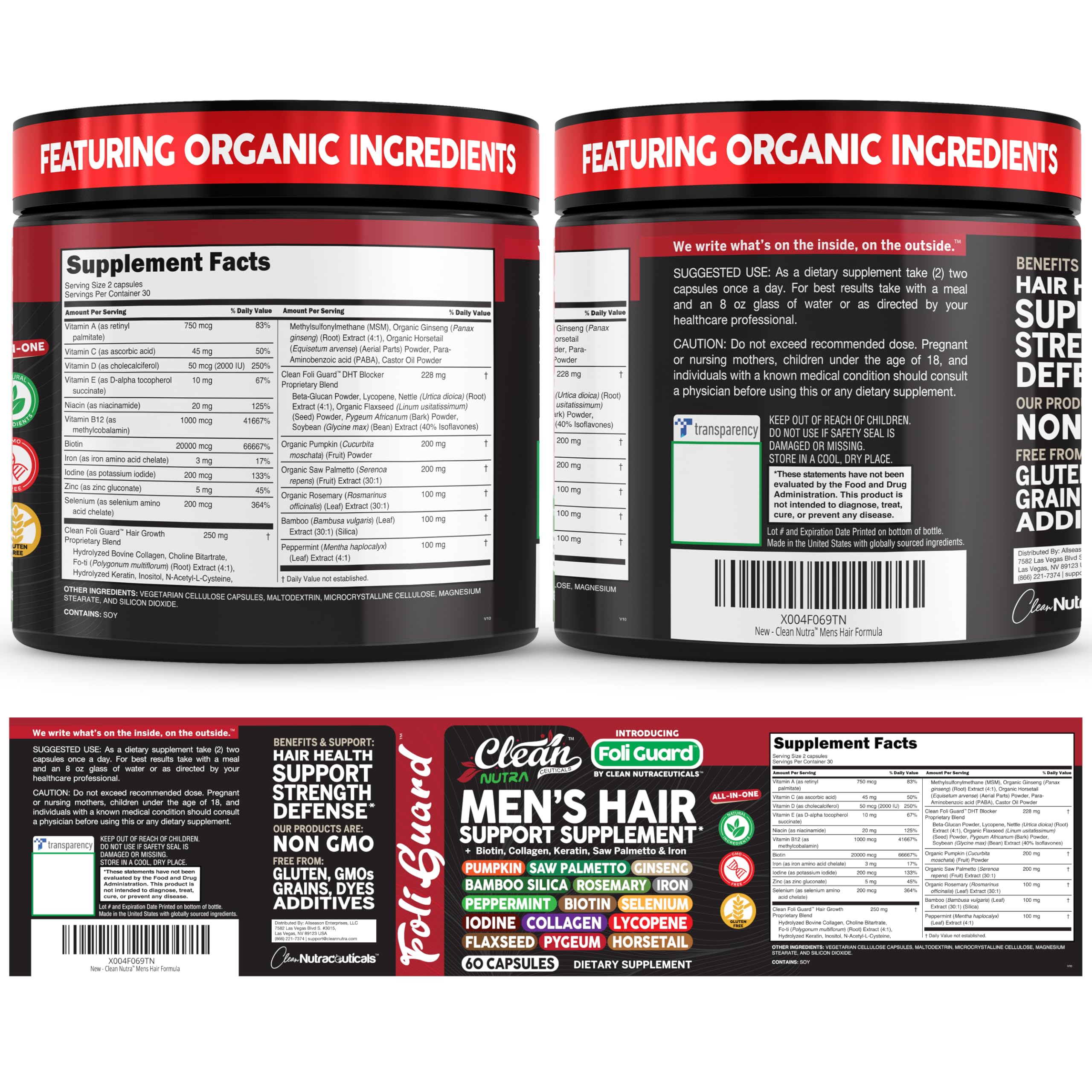 Clean Nutraceuticals frasco en ambiente masculino casual, estilo de vida saludable