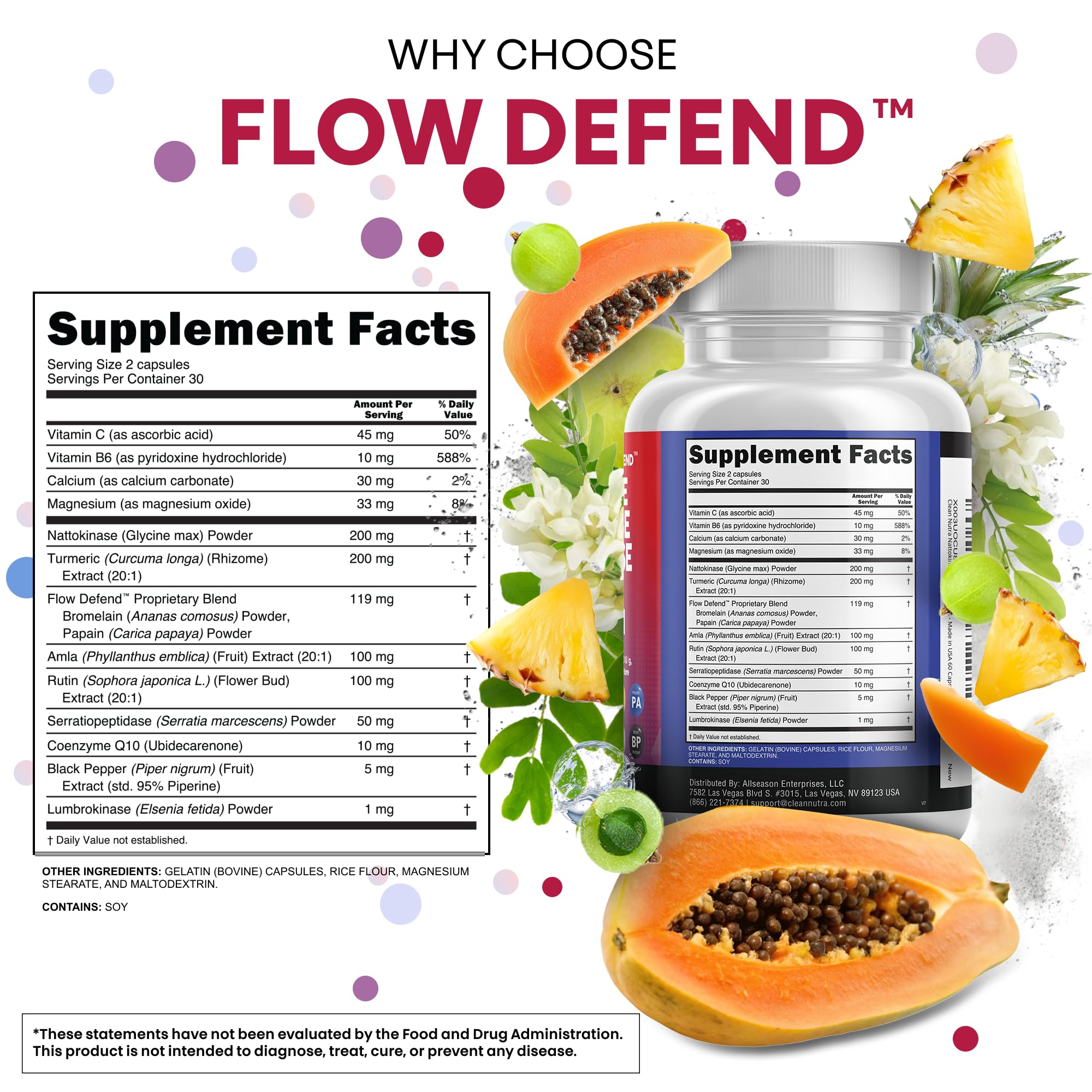 Clean Nutraceuticals ingredientes principales dispuestos: nattokinase y serrapeptase