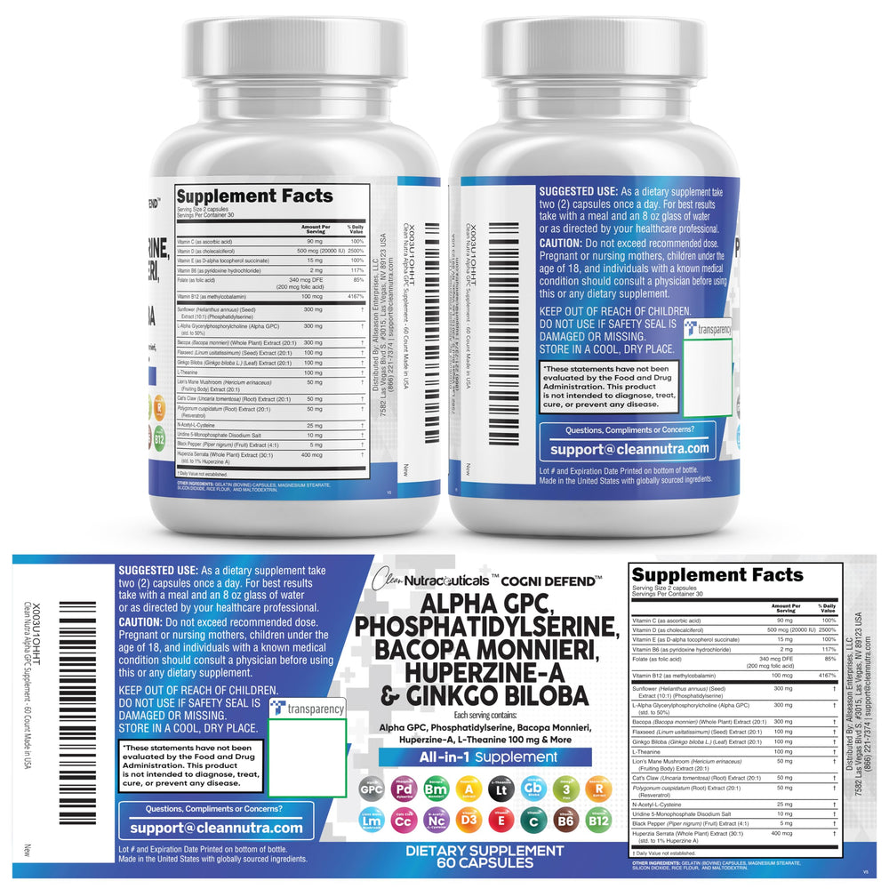 Clean Nutraceuticals frasco abierto con cápsulas listos para consumo