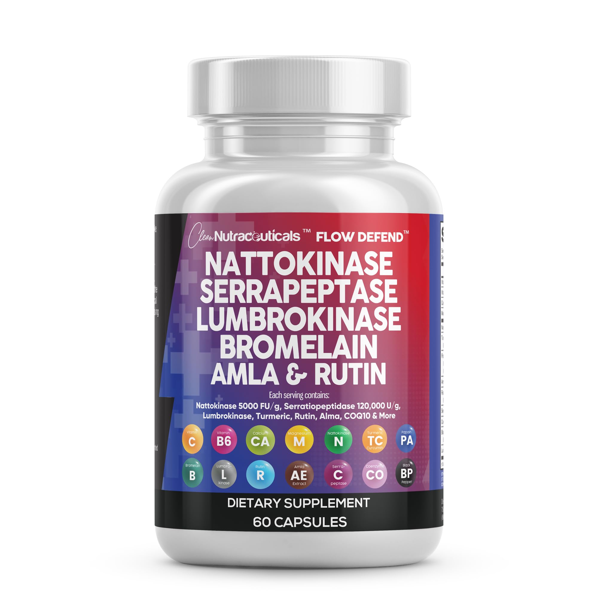 Clean Nutraceuticals frasco delante mostrando etiqueta clara y beneficios