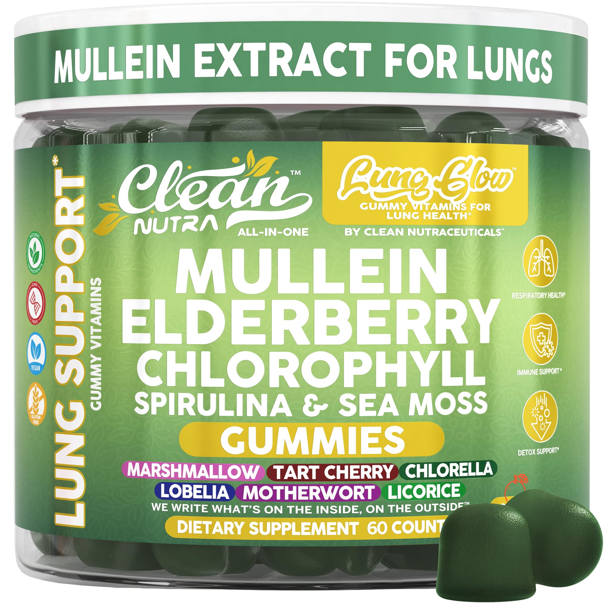 Clean Nutraceuticals frasco delantero mostrando etiqueta clara y beneficios