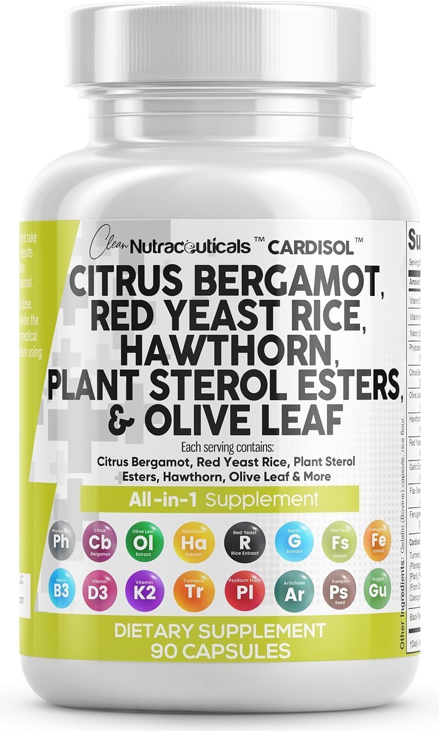 Clean Nutraceuticals frasco frontal mostrando etiqueta y beneficios visibles