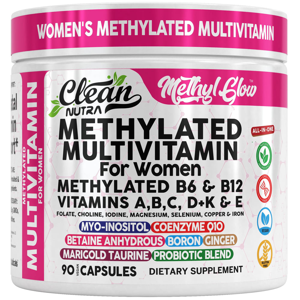 Clean Nutraceuticals frasco frente mostrando diseño y 90 cápsulas, práctico para rutina