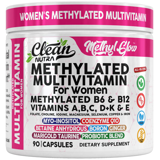 Clean Nutraceuticals frasco frente mostrando diseño y 90 cápsulas, práctico para rutina