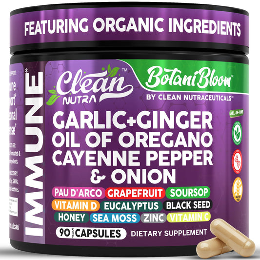 Clean Nutraceuticals frasco frente mostrando 90 cápsulas y etiqueta clara para apoyo diario
