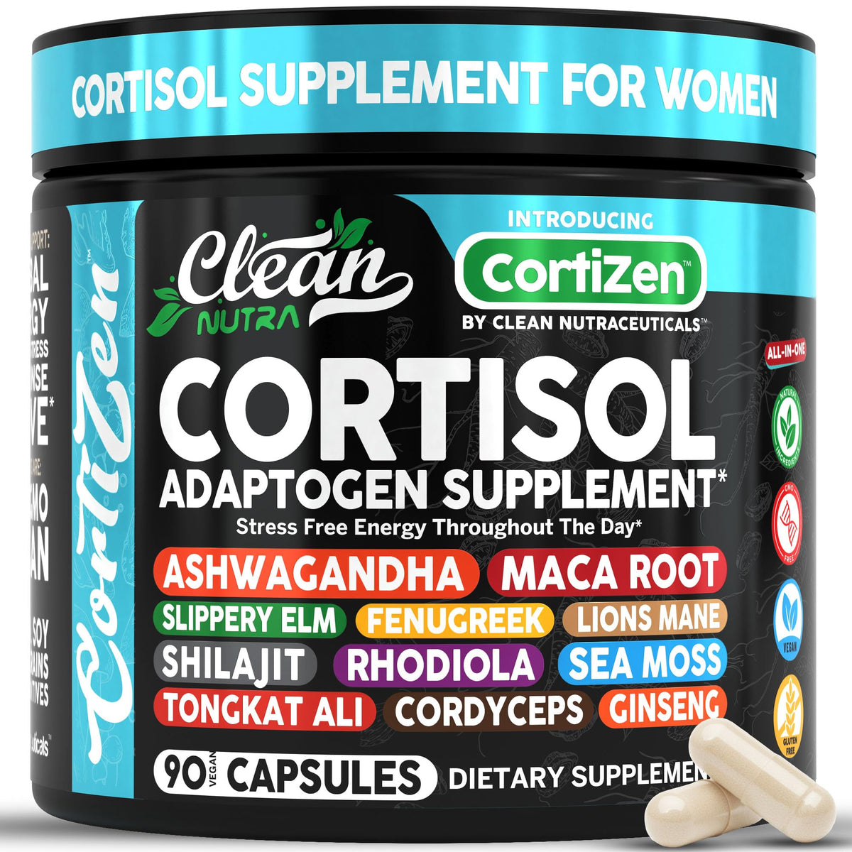 Clean Nutraceuticals frente del envase mostrando etiqueta clara y beneficios