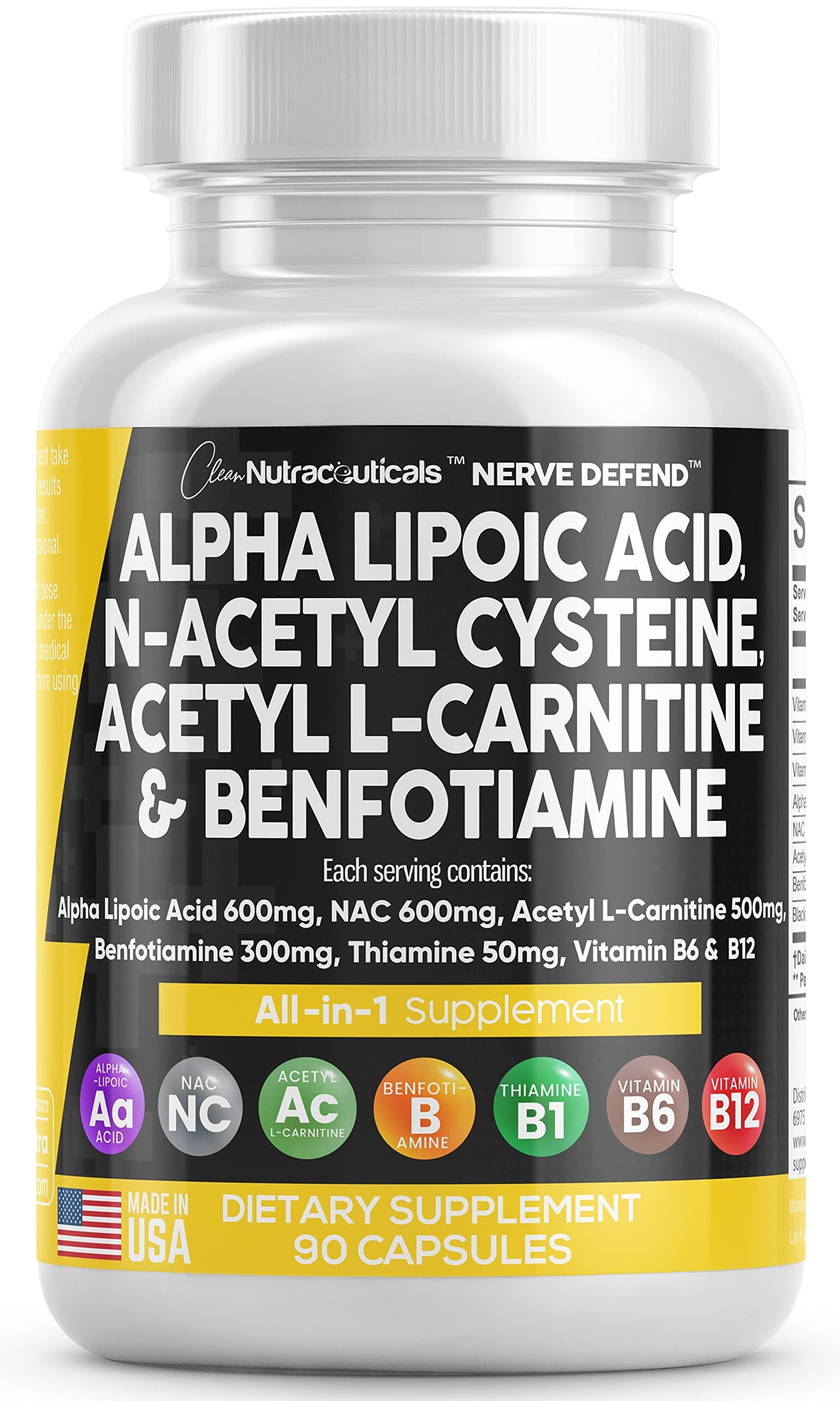 Clean Nutraceuticals frente del producto mostrando el frasco y beneficios claros