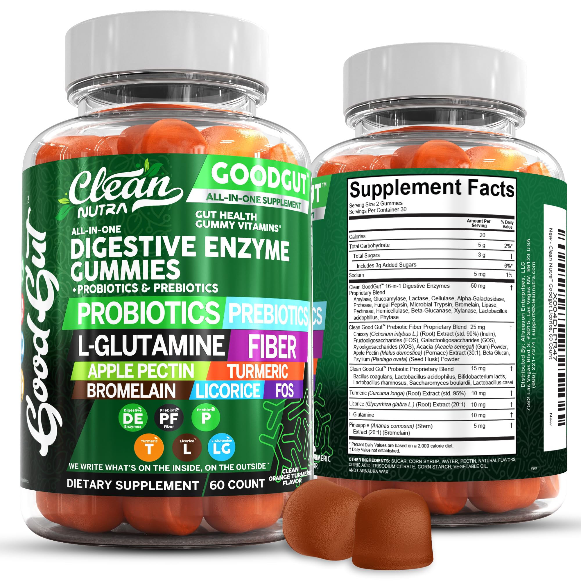 Clean Nutraceuticals frente del empaque mostrando la marca y beneficios
